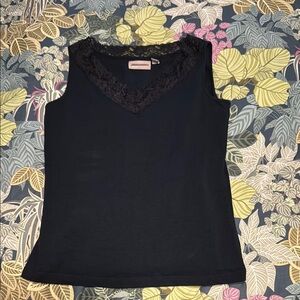 Black Lace Trim Croft & Barrow Top